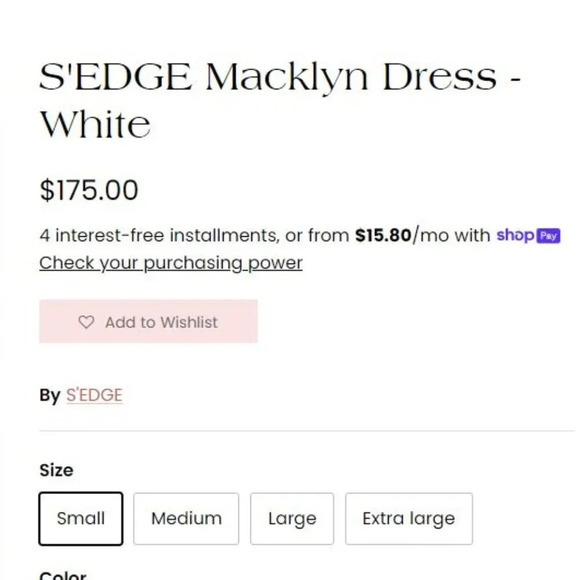 NWT S'EDGE Macklyn Dress White - Picture 8 of 8